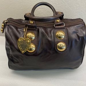 Gucci Brown Leather Babouska Large Boston Bag.